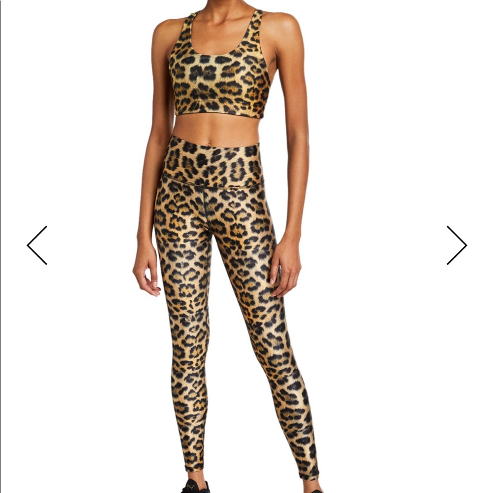Terez leopard high rise leggings and bra